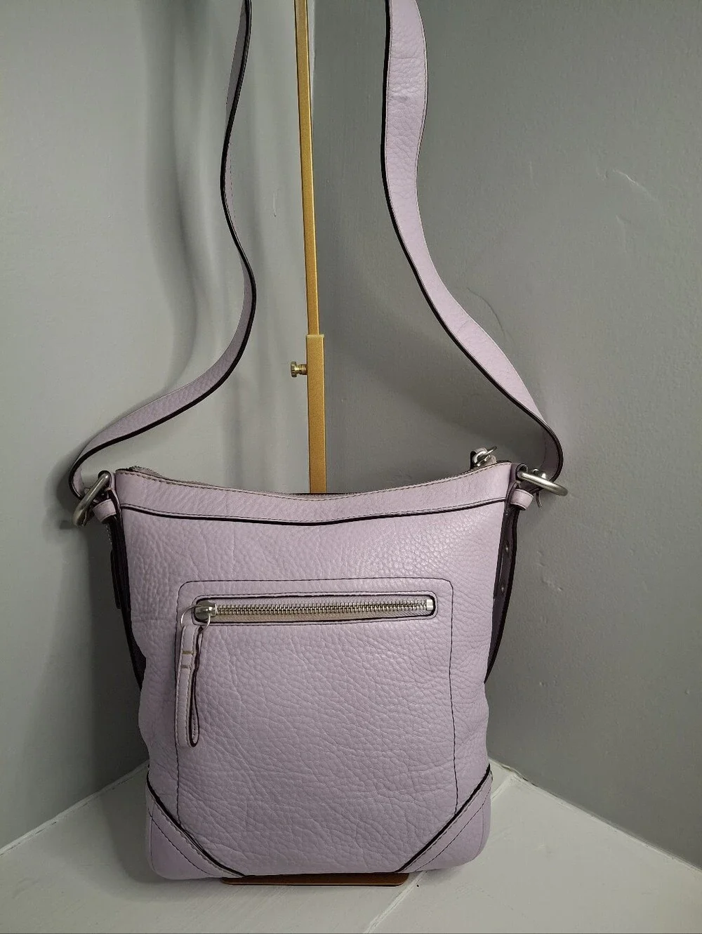 Coach Lavender Pebbled Leather Crossbody Shoulder Bag 2008 Y2K - Picture 2 of 8